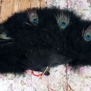 Beautiful peacock feather fan